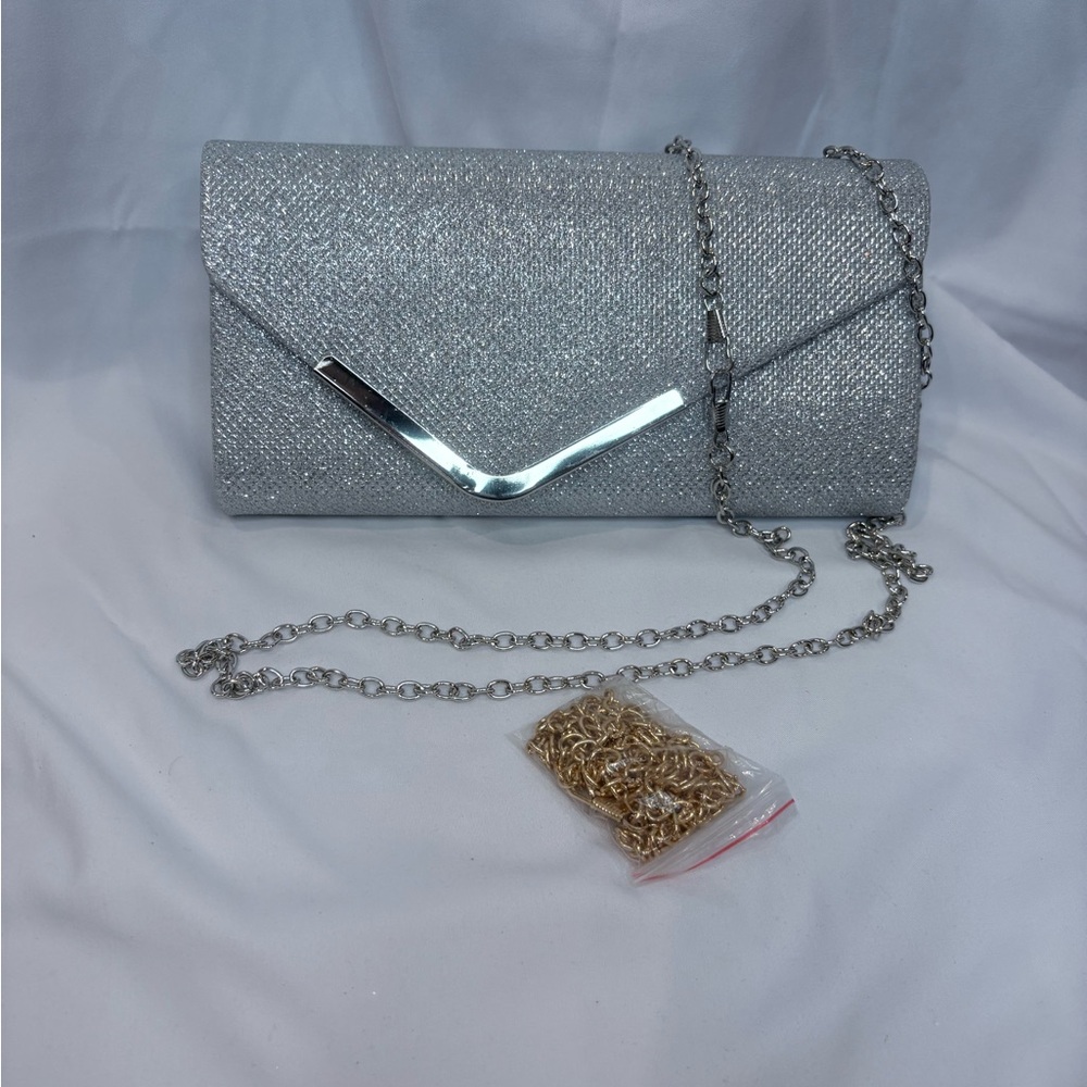 Elegant Silver Clutch Bag